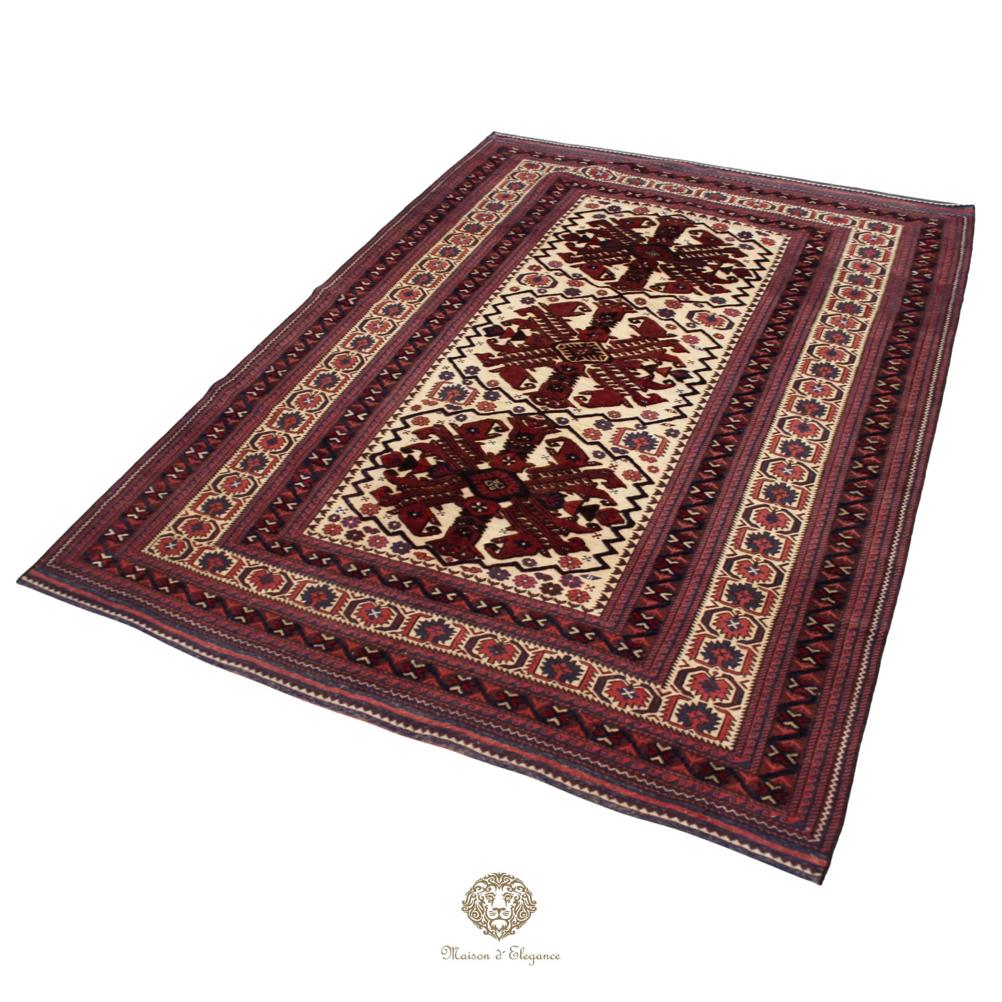 Alfombra Soumak Artesanal Lana/ Tintes Vegetales 260 x 200 cm