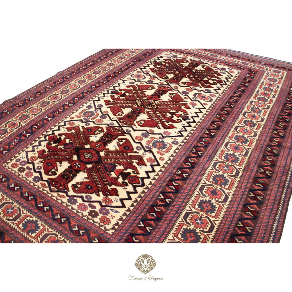 Alfombra Soumak Artesanal de Lana con Tintes Vegetales - Tejido a Mano