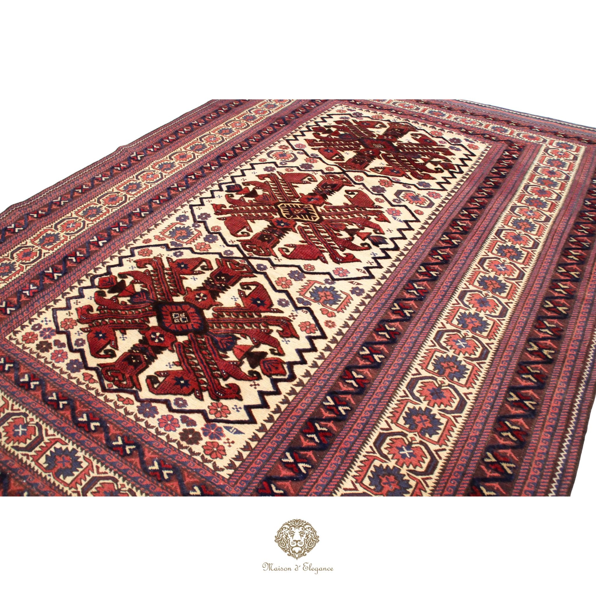 Alfombra Soumak Artesanal de Lana con Tintes Vegetales - Tejido a Mano