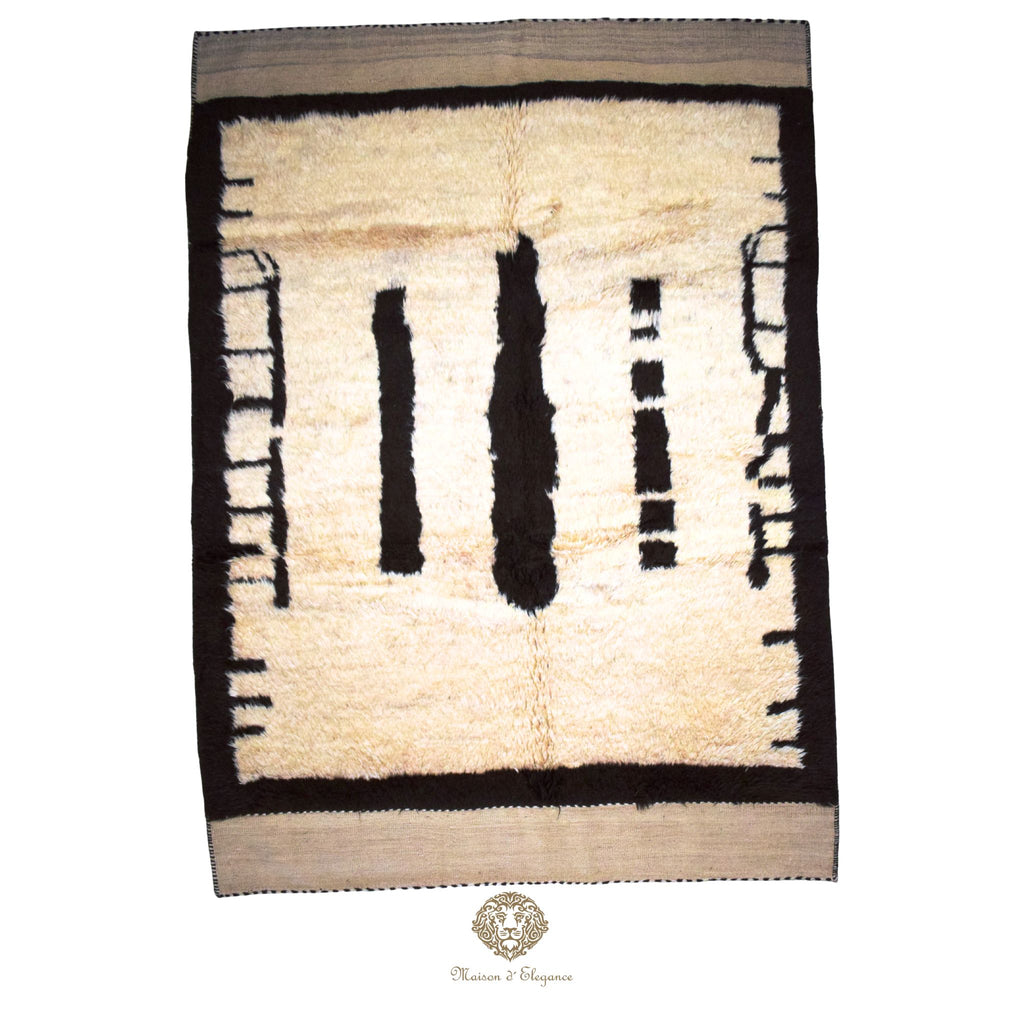 Alfombra Moderna de Lana Natural Tonos Neutros 242 x 177 cm