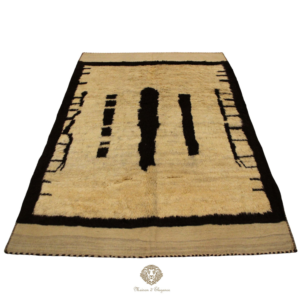 Alfombra Moderna de Lana Natural Tonos Neutros 242 x 177 cm