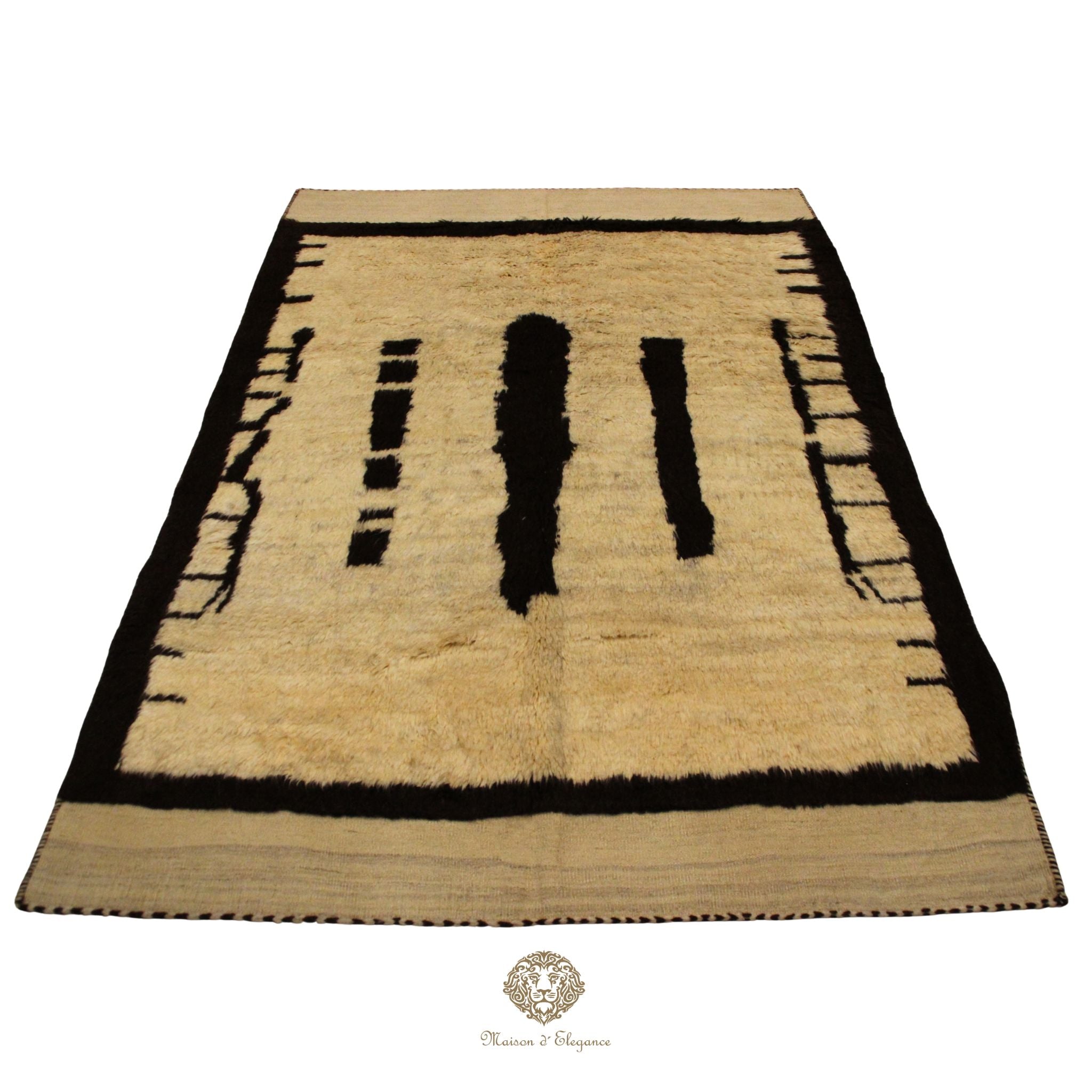 Alfombra Moderna de Lana Natural Tonos Neutros 242 x 177 cm