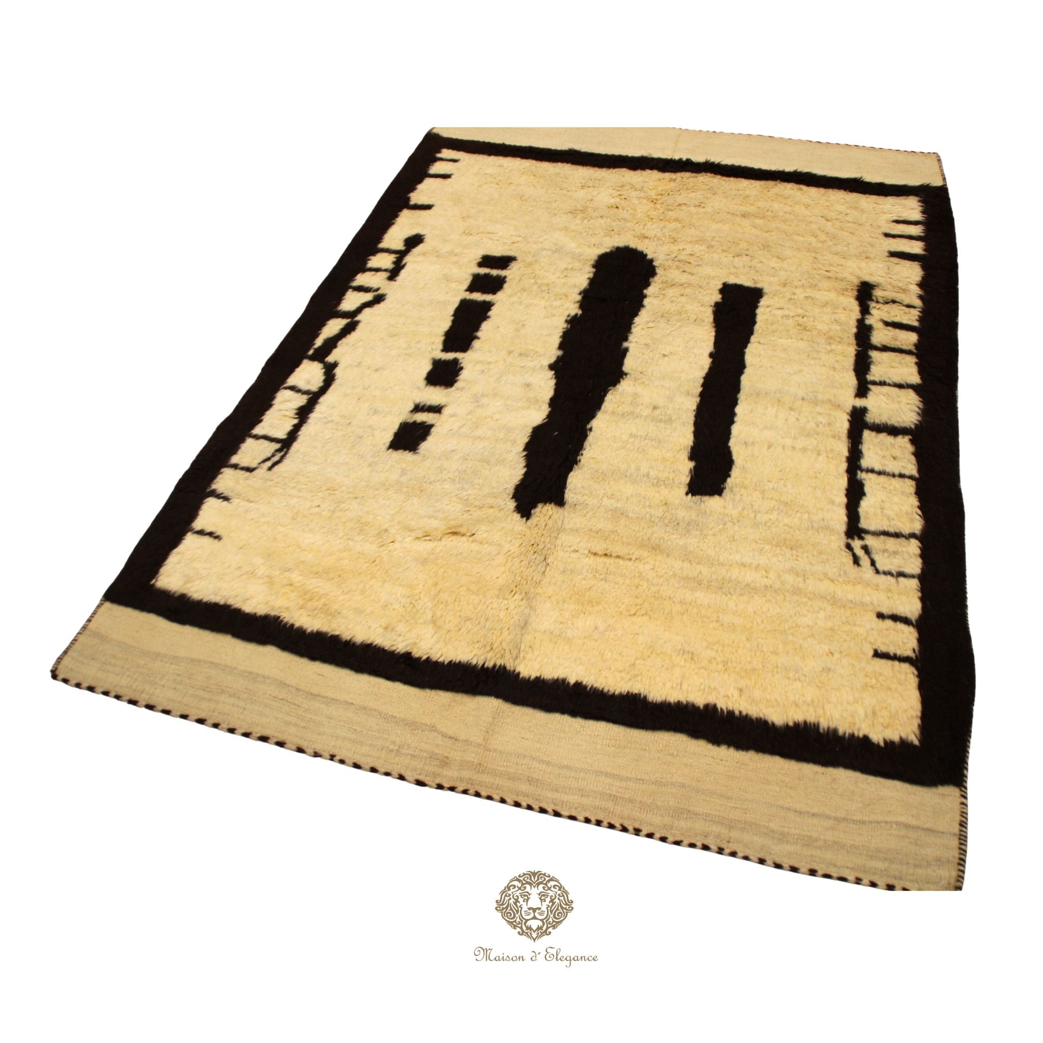 Alfombra Moderna de Lana Natural Tonos Neutros 242 x 177 cm