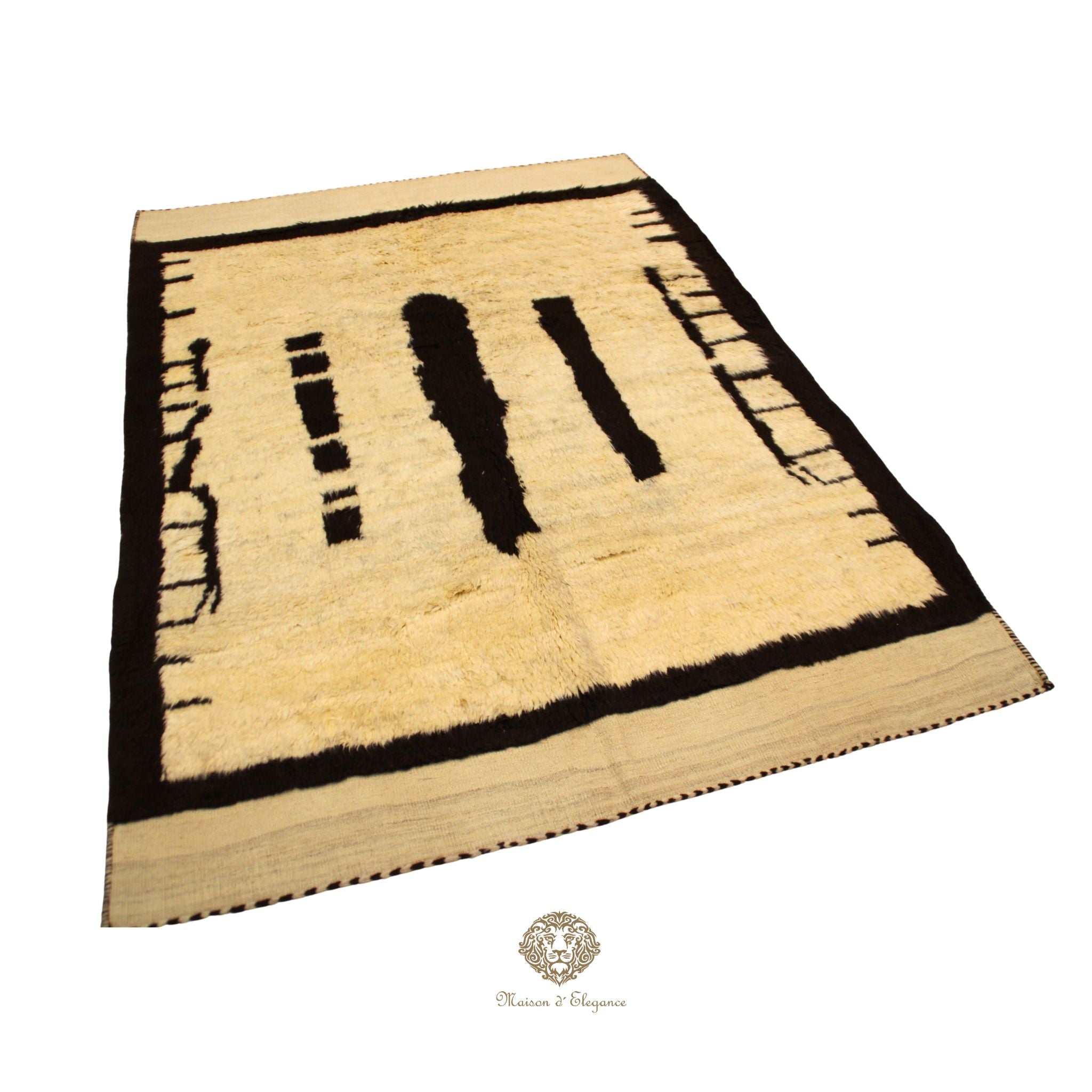 Alfombra Moderna de Lana Natural Tonos Neutros 242 x 177 cm