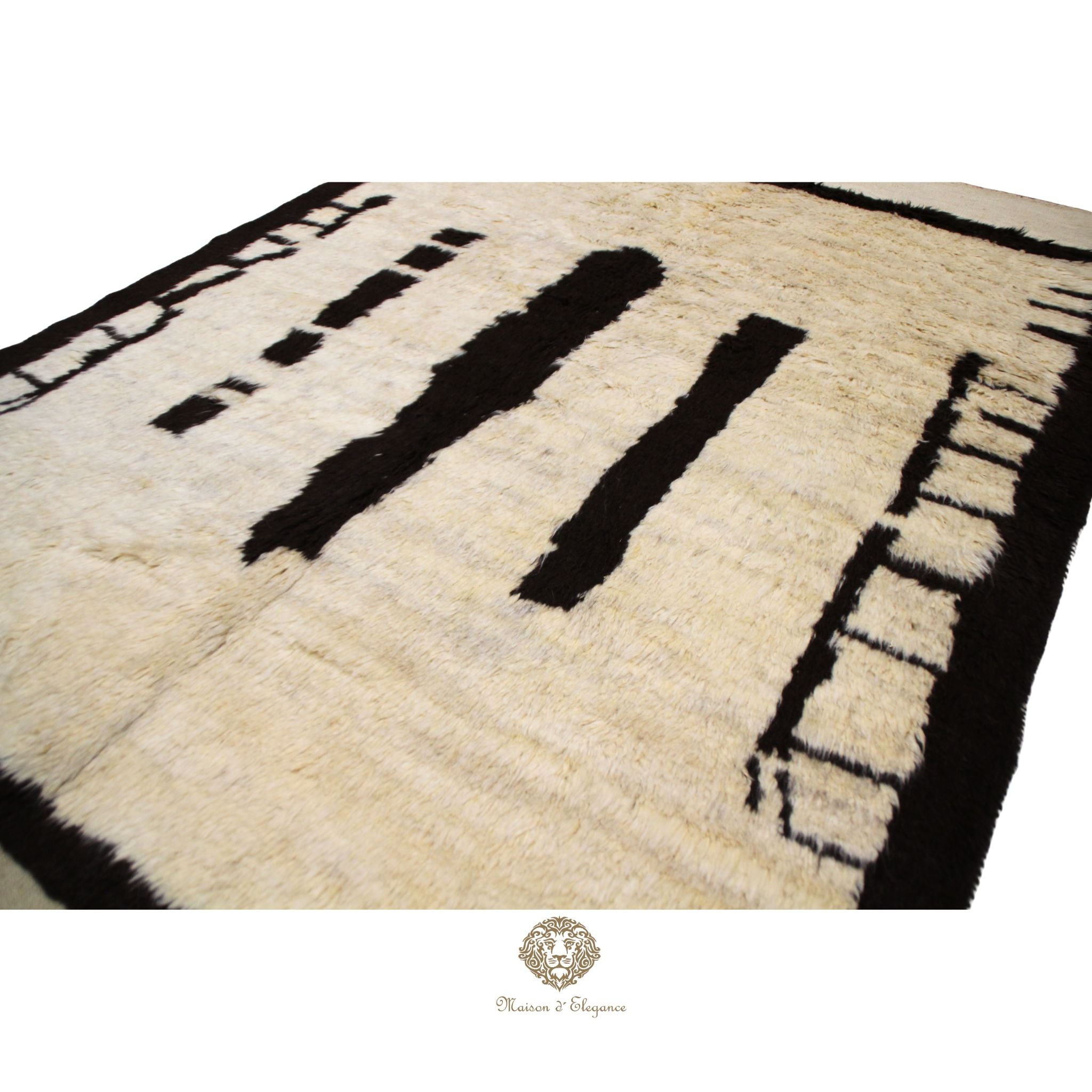 Alfombra Moderna de Lana Natural Tonos Neutros 242 x 177 cm