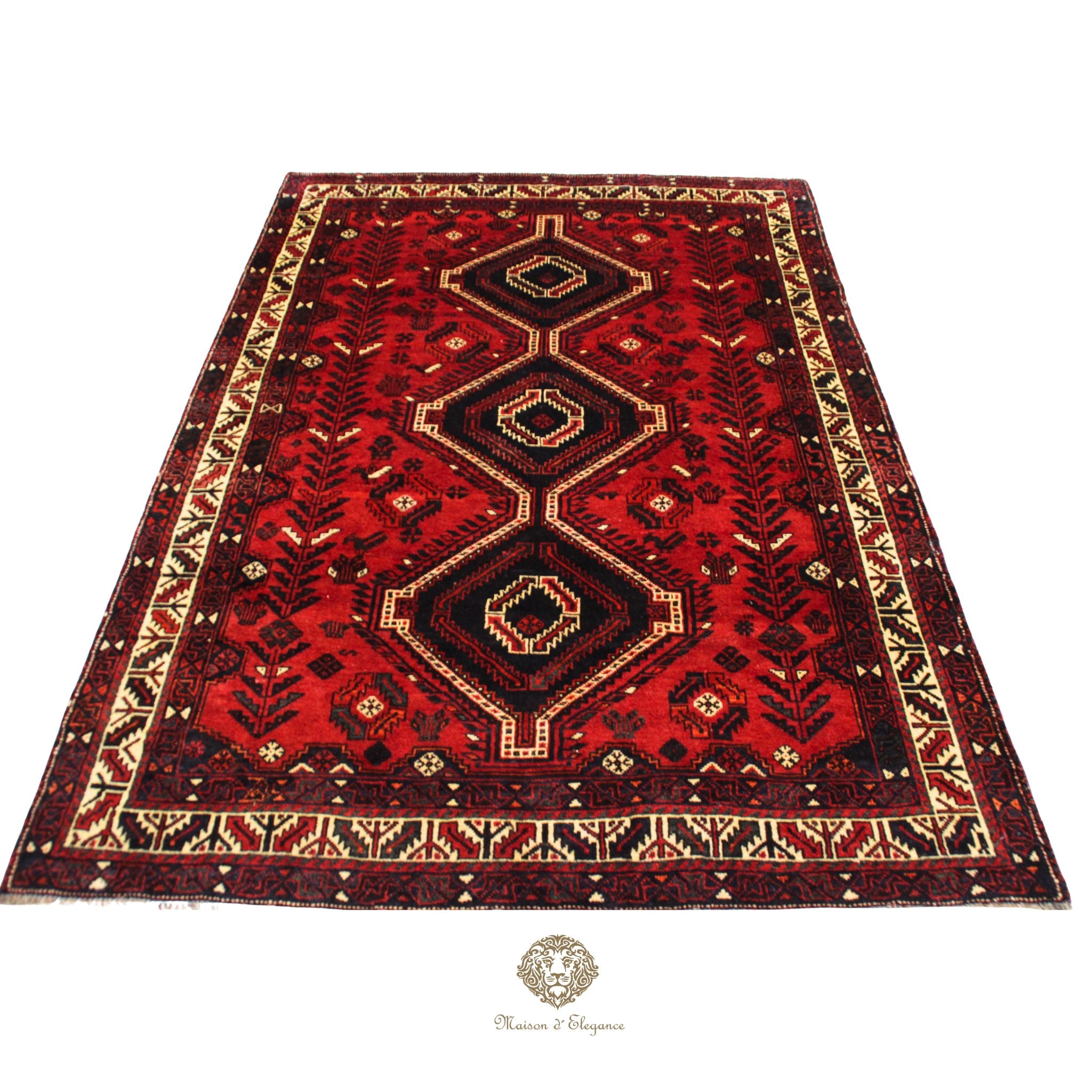 Alfombra Shiraz Geométrica de Lana - Colores Vibrantes 276 x 203 cm