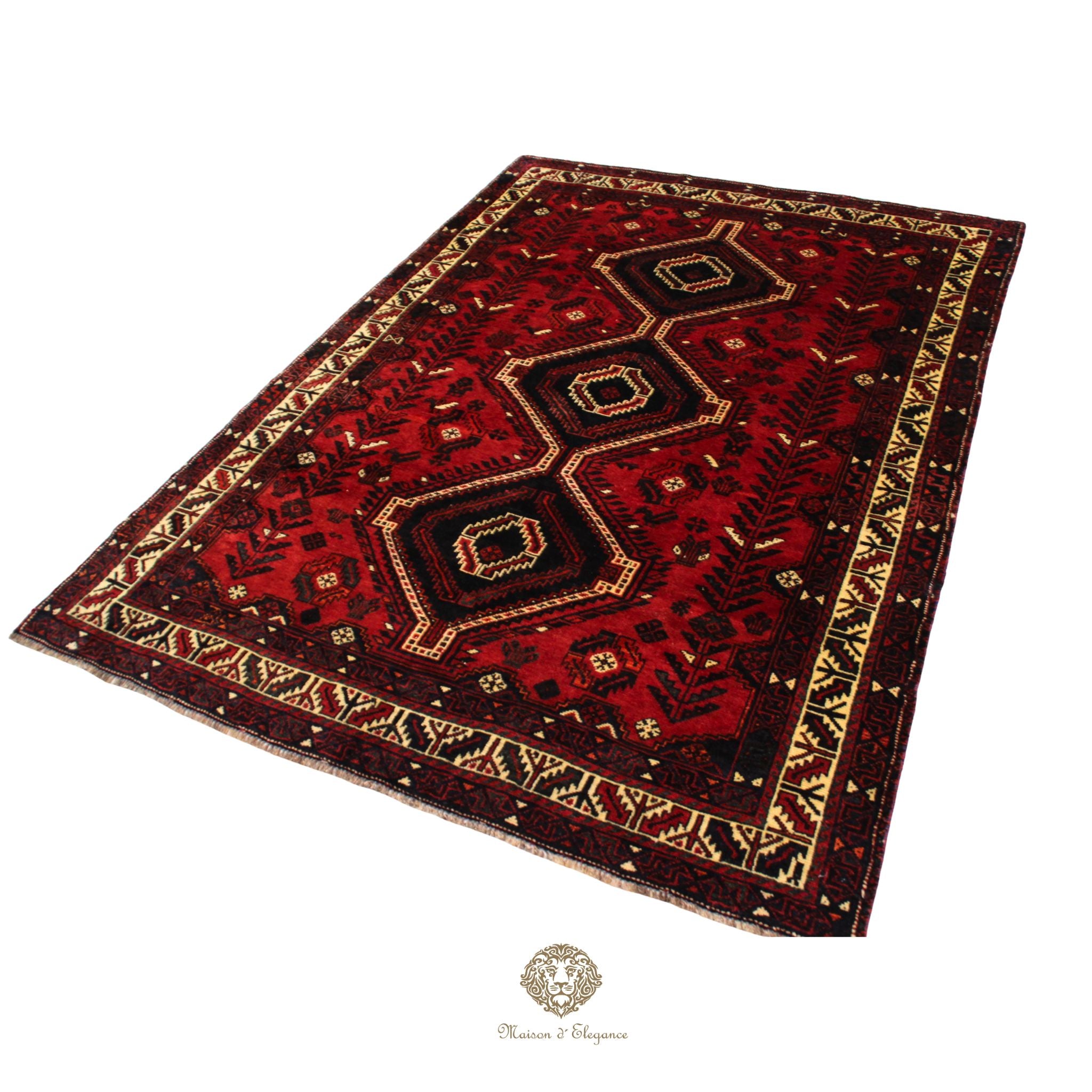 Alfombra Shiraz Geométrica de Lana - Colores Vibrantes 276 x 203 cm