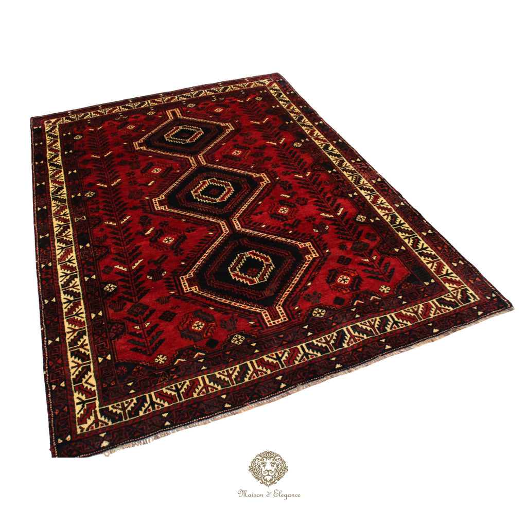 Alfombra Shiraz Geométrica de Lana - Colores Vibrantes 276 x 203 cm