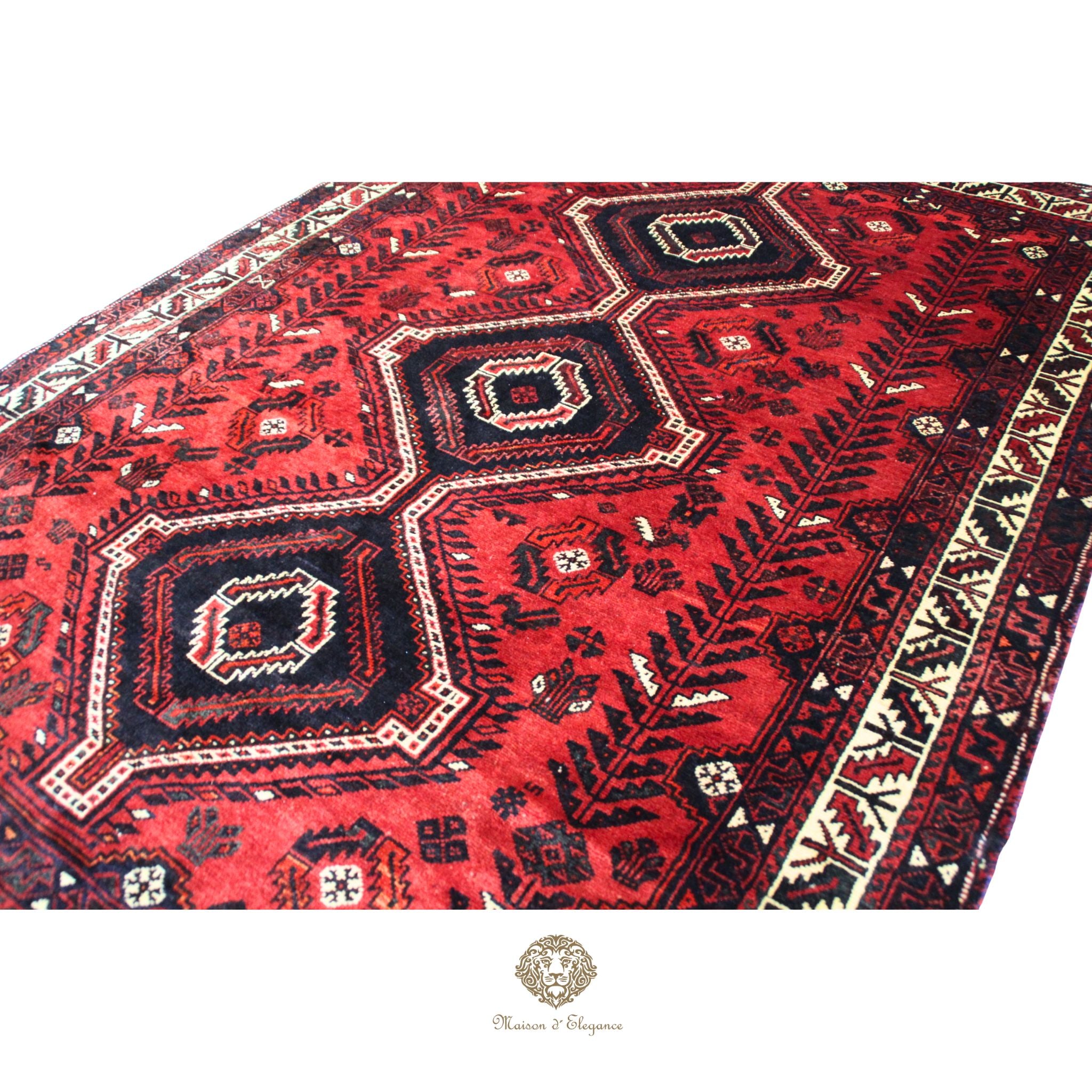 Alfombra Shiraz Geométrica de Lana - Colores Vibrantes 276 x 203 cm