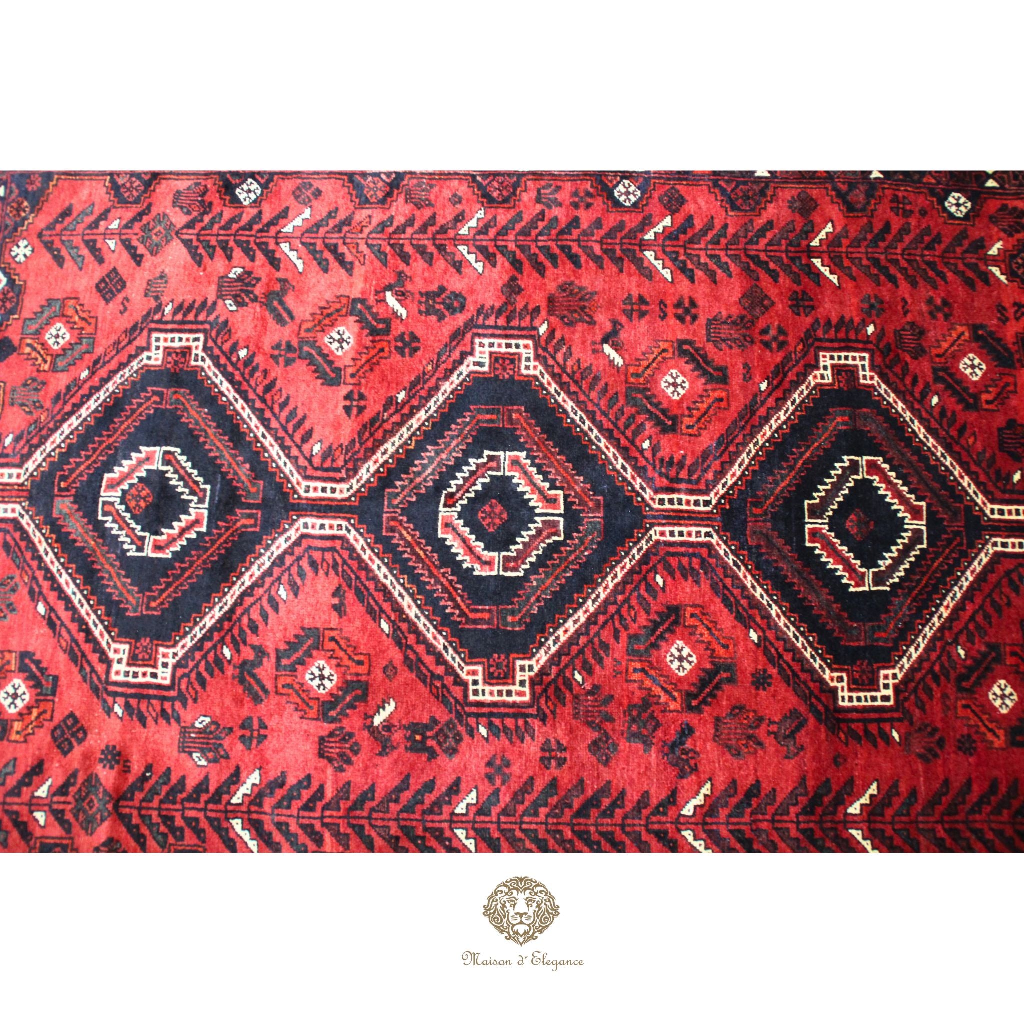 Alfombra Shiraz Geométrica de Lana - Colores Vibrantes 276 x 203 cm