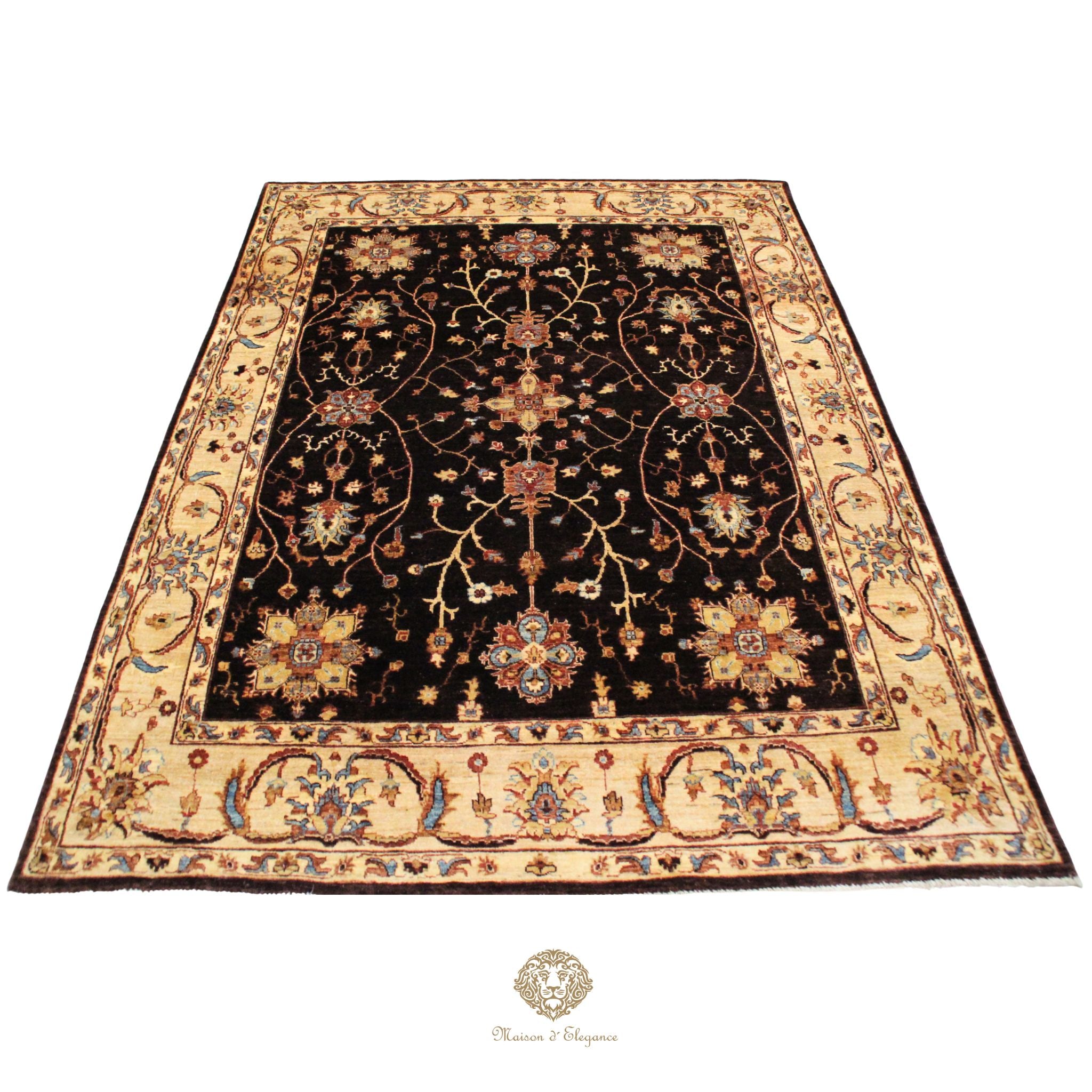 Alfombra Mahal Lana Diseño Floral Persa Clásica 248 x 193 cm