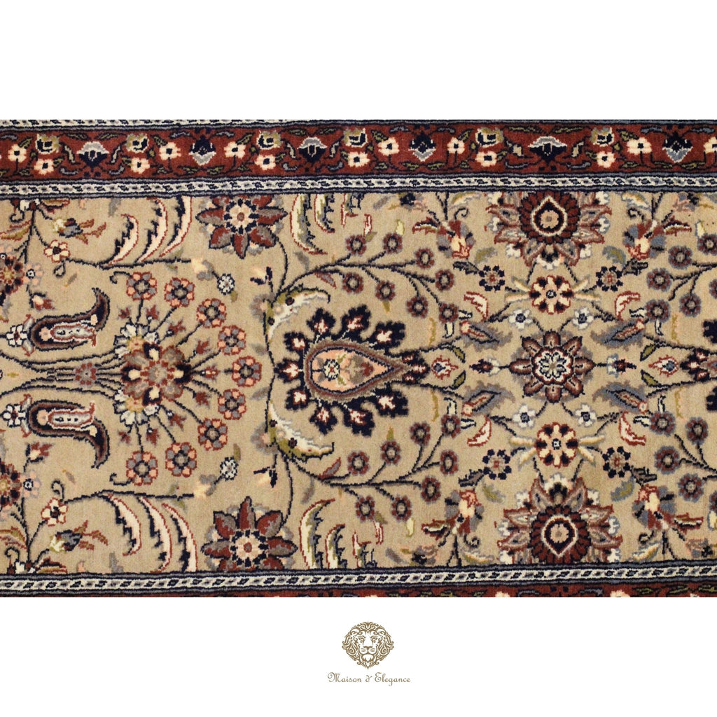 Caminero Oriental Tradicional Lana Pura - Alfombra Artesanal 404 x 75 cm