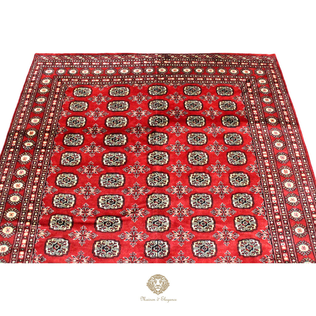 Alfombra Bukhara Lana Pata de Elefante Bordó Tradicional 258 x 199 cm