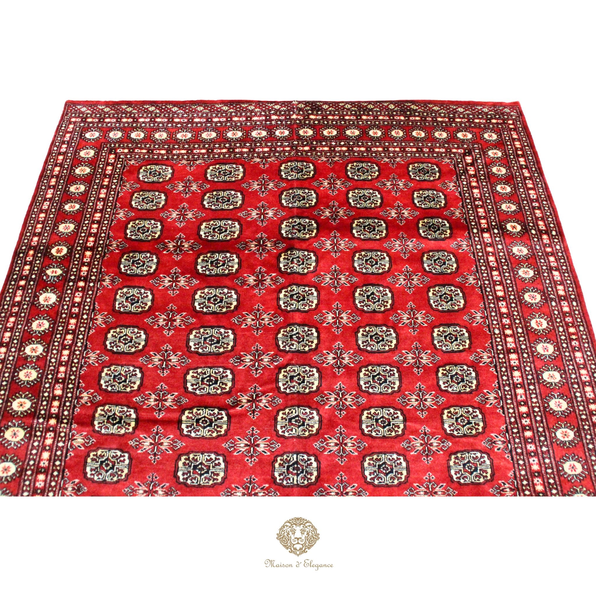 Alfombra Bukhara Lana Pata de Elefante Bordó Tradicional 258 x 199 cm