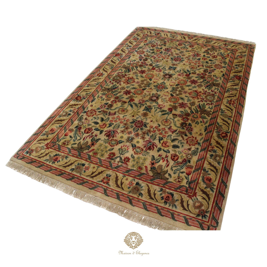 Alfombra Savonnerie Lana Diseño Floral Francés Hecha a Mano 264 x 170 cm