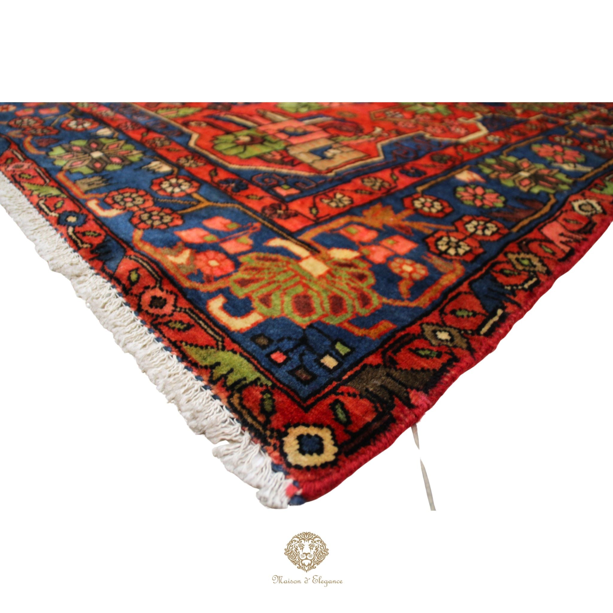 Alfombra Hamedan Cuadrada Medallón Central Lana Persa 206 x 198 cm