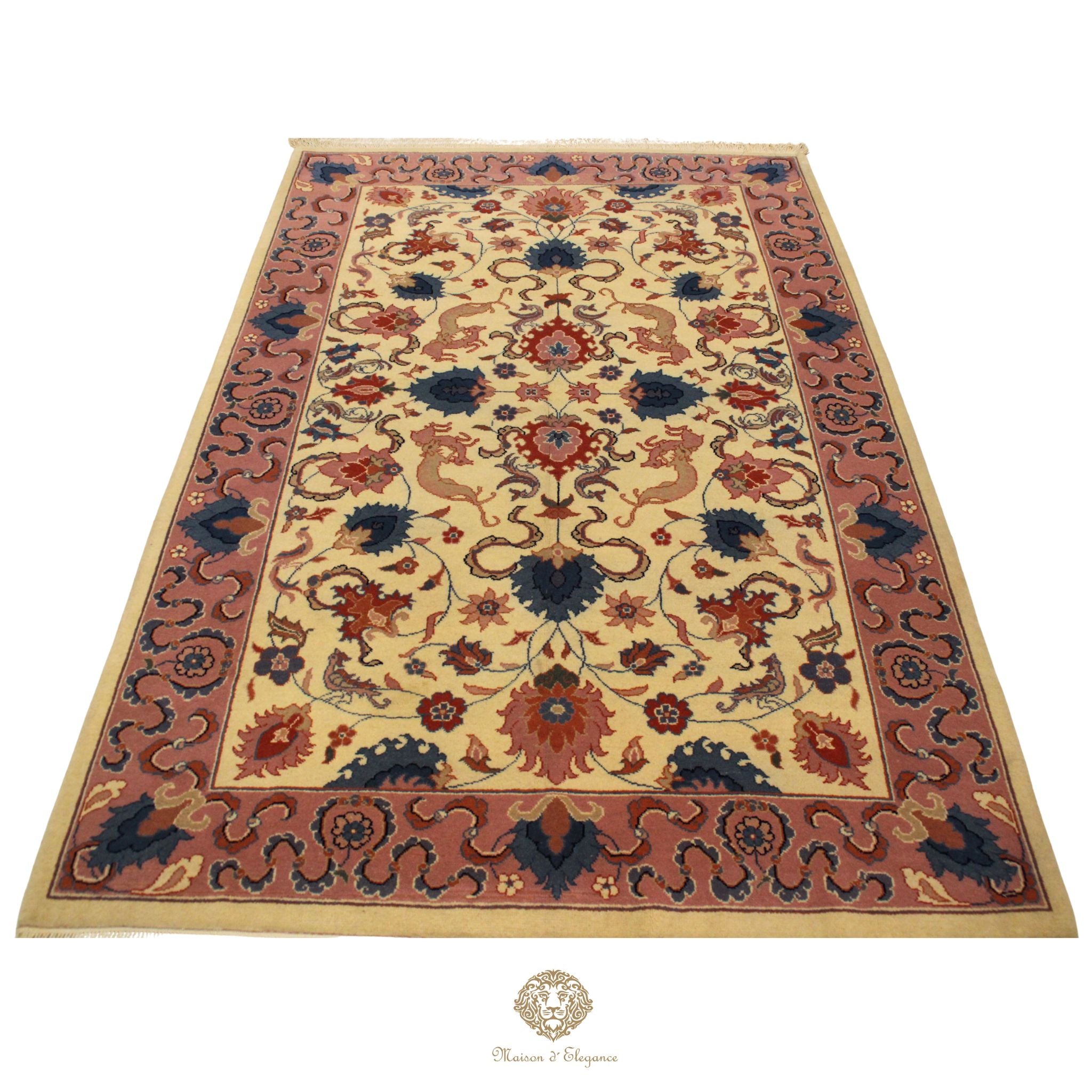 Alfombra Tradicional Lana All Over Colores Pasteles - Diseño Artesanal 280 x 179 cm