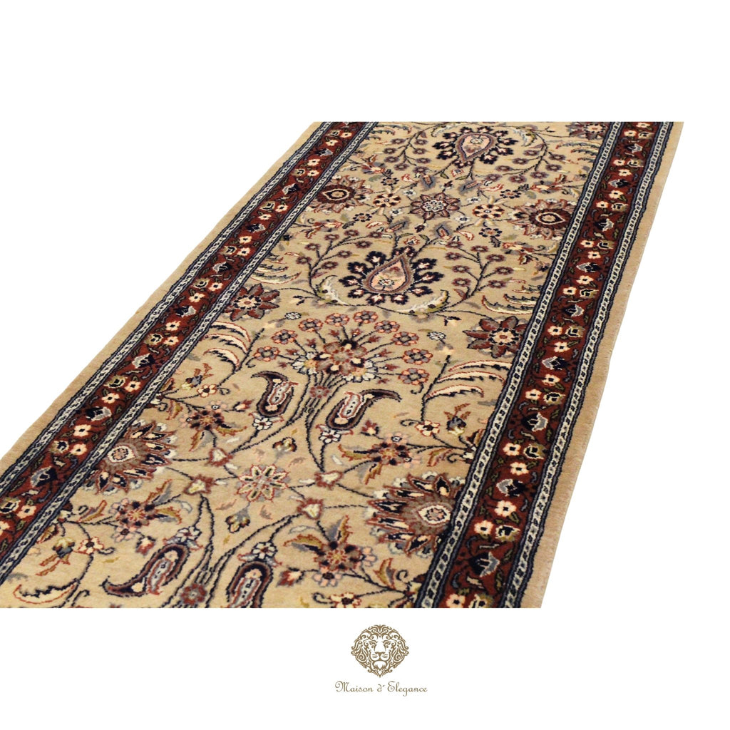 Caminero Oriental Tradicional Lana Pura - Alfombra Artesanal 404 x 75 cm