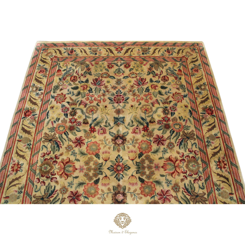 Alfombra Savonnerie Lana Diseño Floral Francés Hecha a Mano 264 x 170 cm