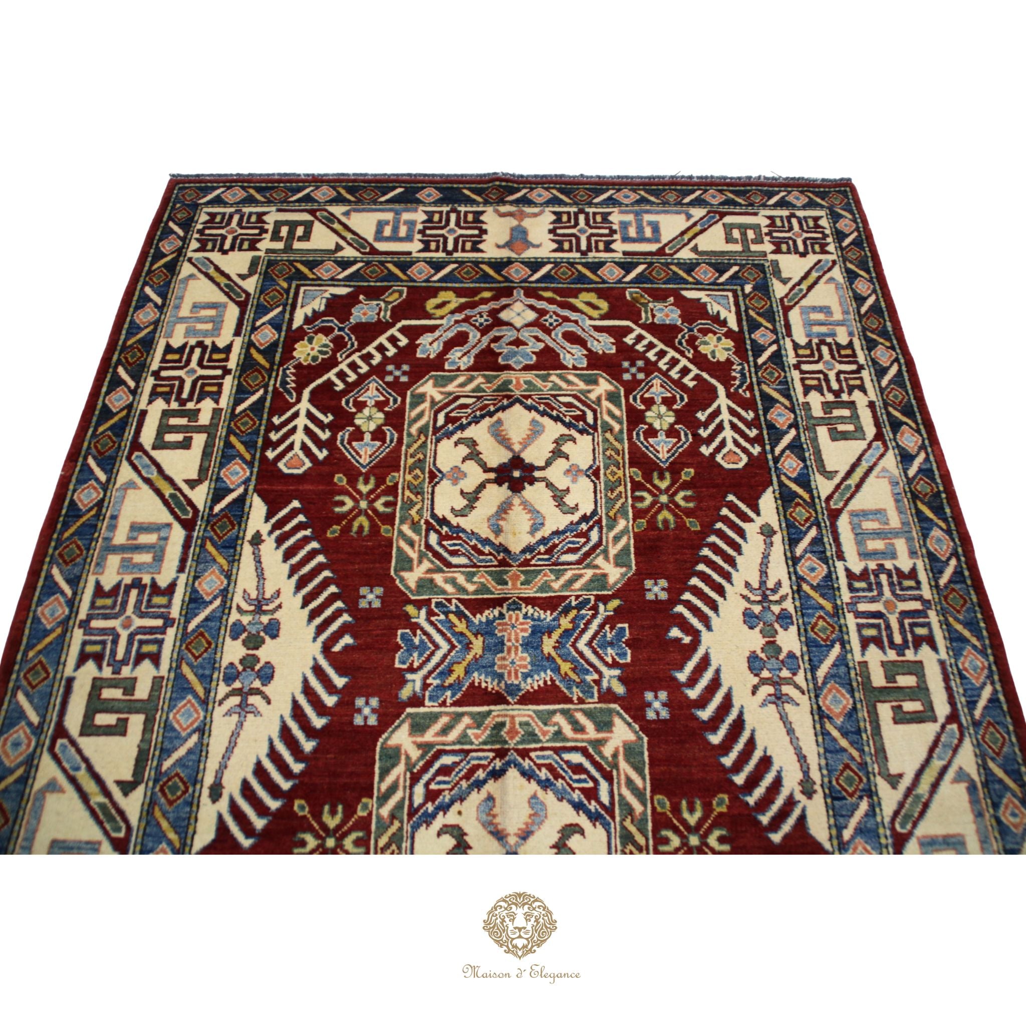 Alfombra Kazak de Lana Tradicional Caucásica 247 x 171