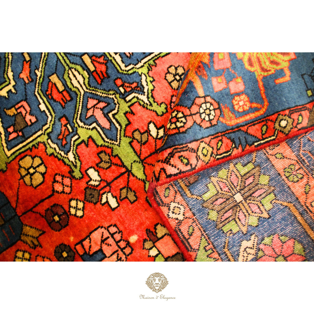 Alfombra Hamedan Cuadrada Medallón Central Lana Persa 206 x 198 cm