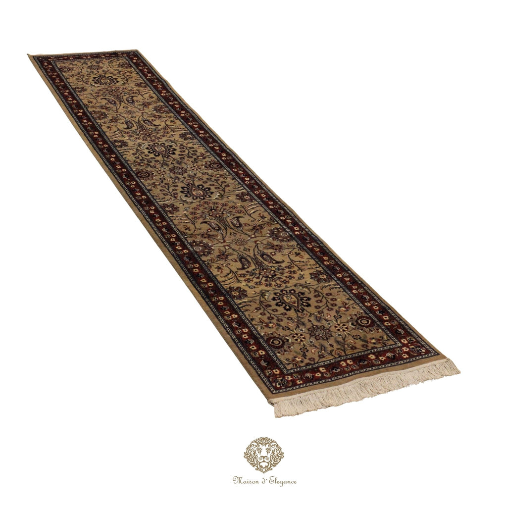 Caminero Oriental Tradicional Lana Pura - Alfombra Artesanal 404 x 75 cm