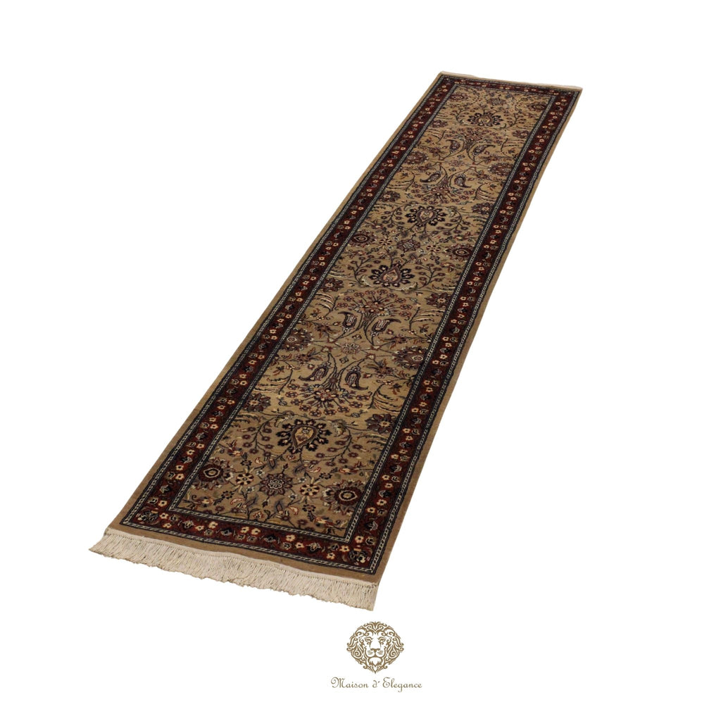 Caminero Oriental Tradicional Lana Pura - Alfombra Artesanal 404 x 75 cm