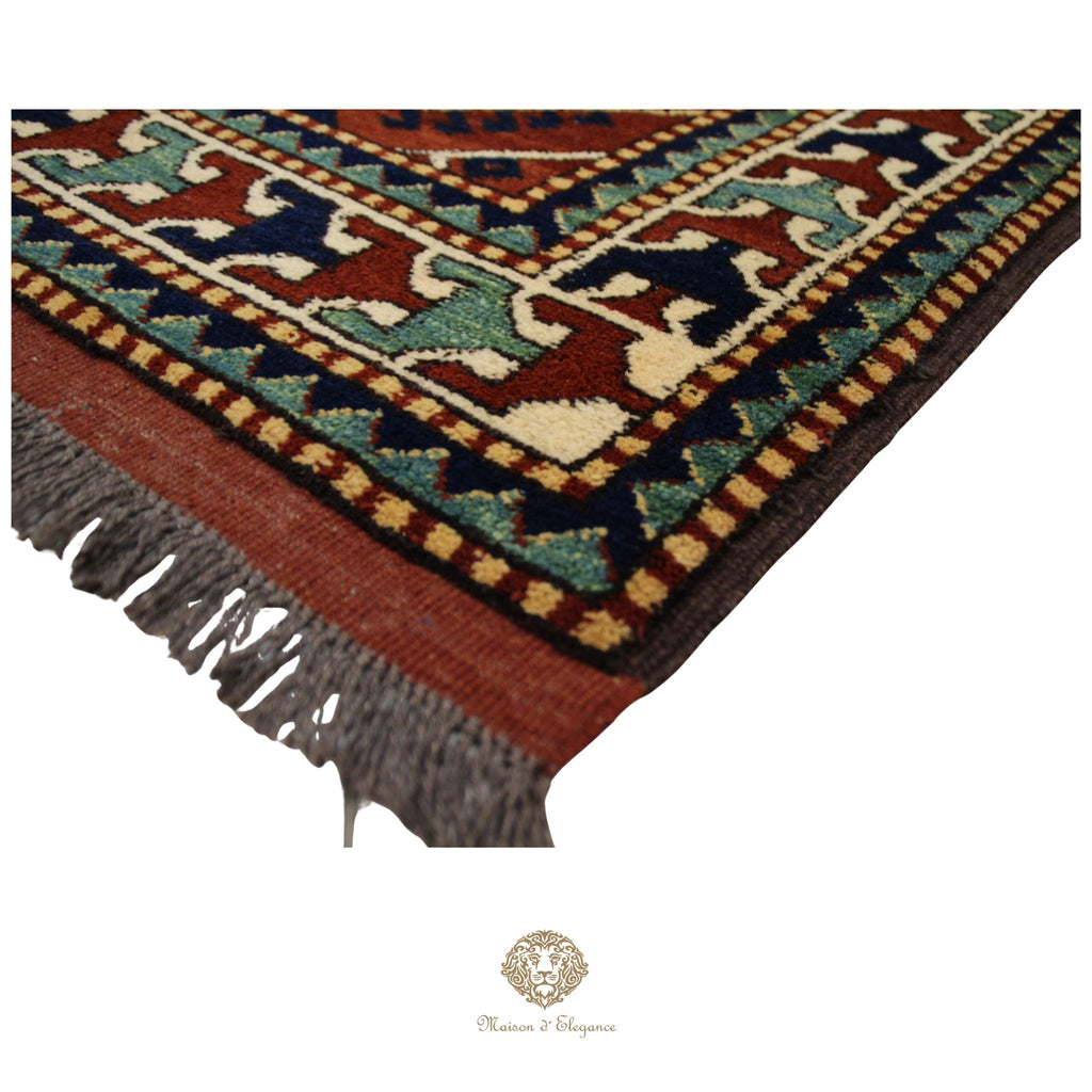 Alfombra Kasak Lana Fina - Tejido Artesanal 218 x 172 cm