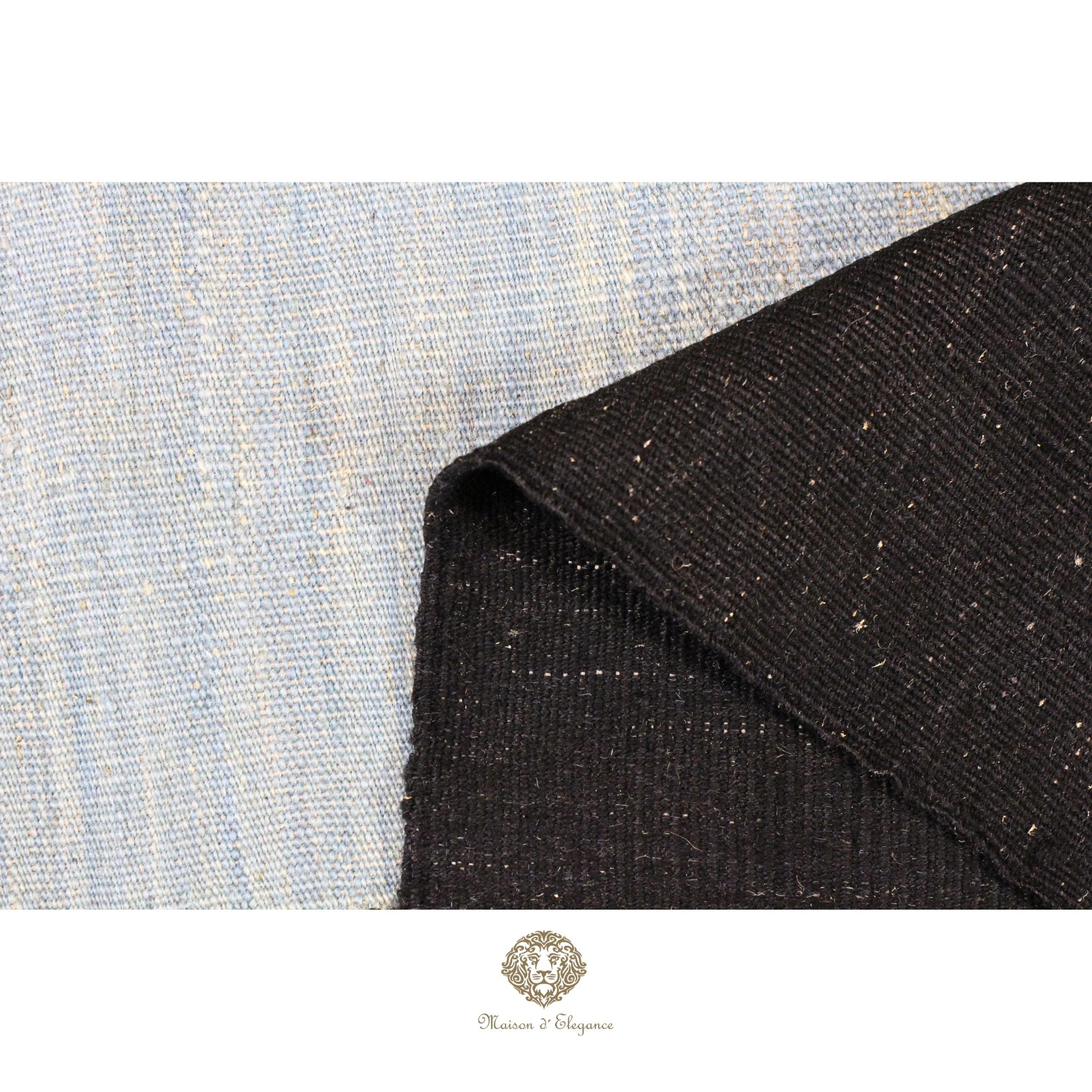 Alfombra Kelim Kia Sar Negra Centro Celeste Lana 254 x 179 cm