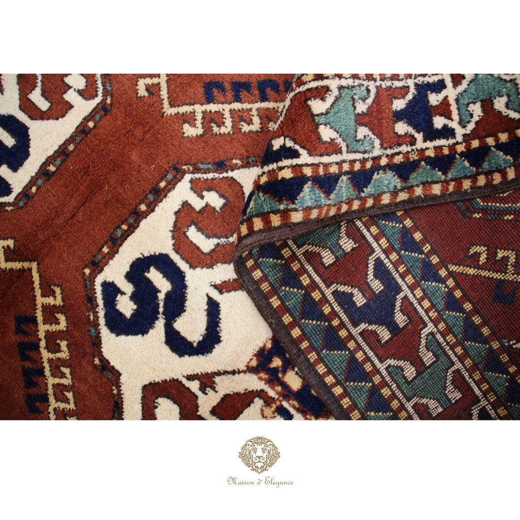 Alfombra Kasak Lana Fina - Tejido Artesanal 218 x 172 cm