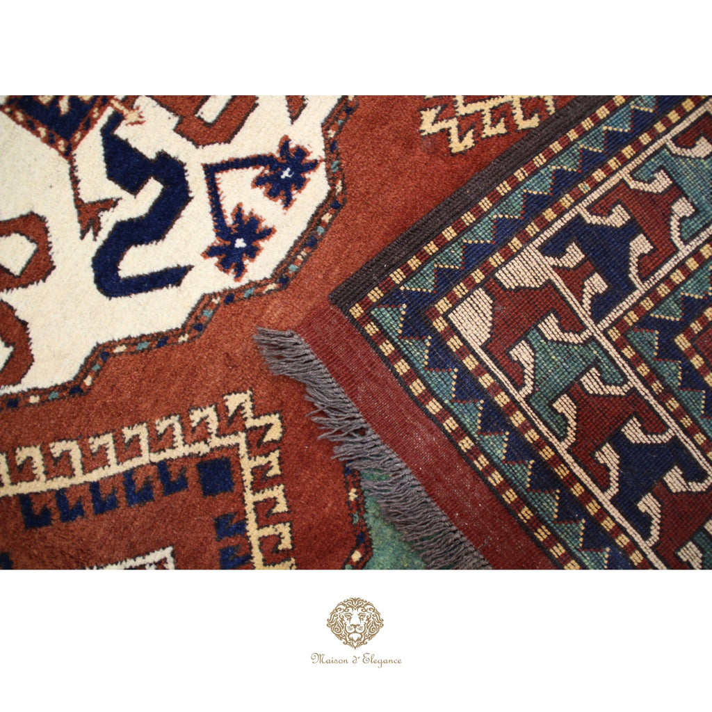 Alfombra Kasak Lana Fina - Tejido Artesanal 218 x 172 cm