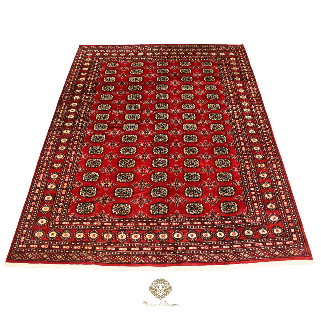 Alfombra Bukhara Lana Pata de Elefante Bordó Tradicional 258 x 199 cm