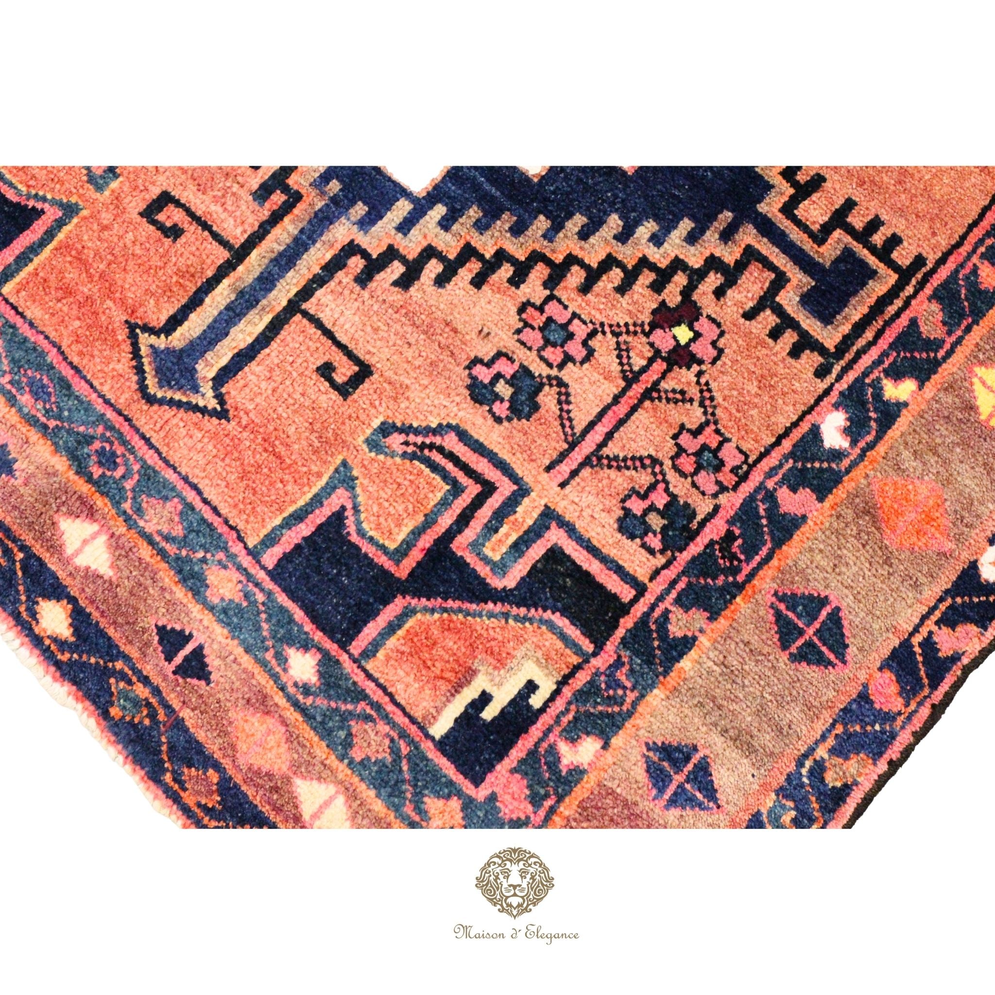 Alfombra Hamedan Lana Doble Centro Geométrico Persa 250 x 118 cm