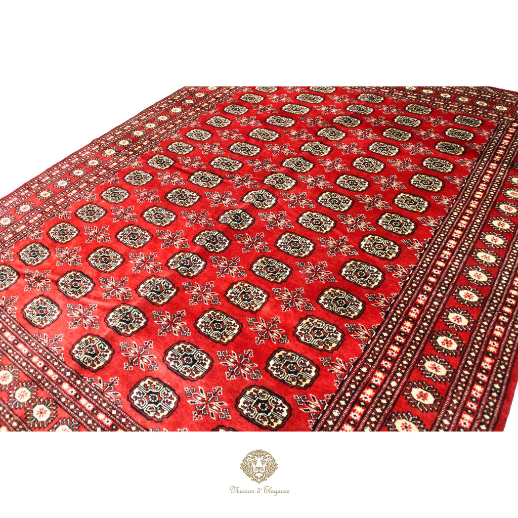 Alfombra Bukhara Lana Pata de Elefante Bordó Tradicional 258 x 199 cm