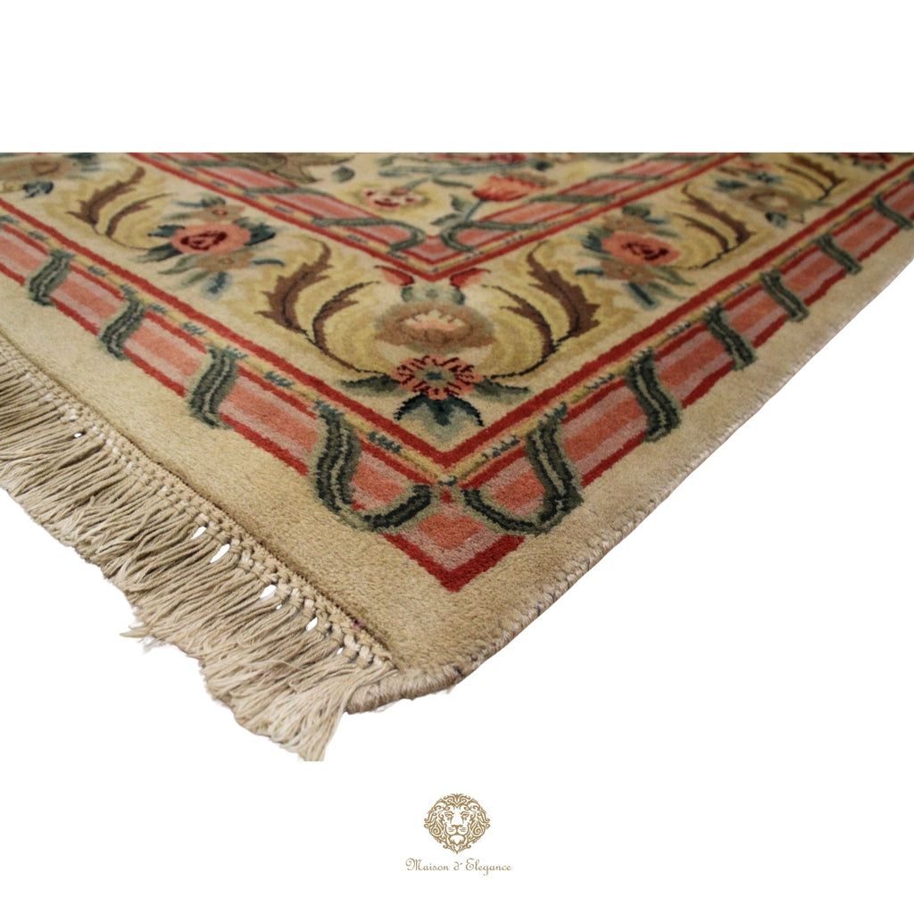 Alfombra Savonnerie Lana Diseño Floral Francés Hecha a Mano 264 x 170 cm