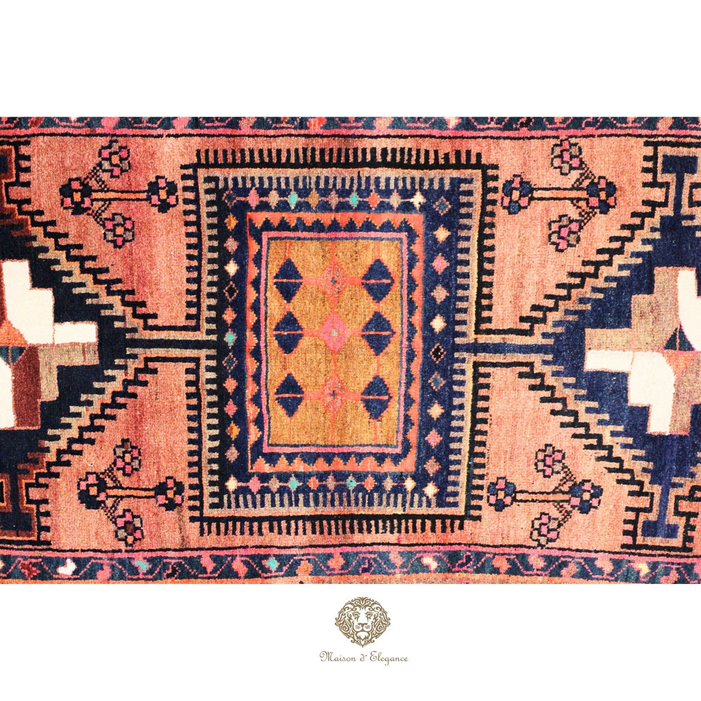 Alfombra Hamedan Lana Doble Centro Geométrico Persa 250 x 118 cm