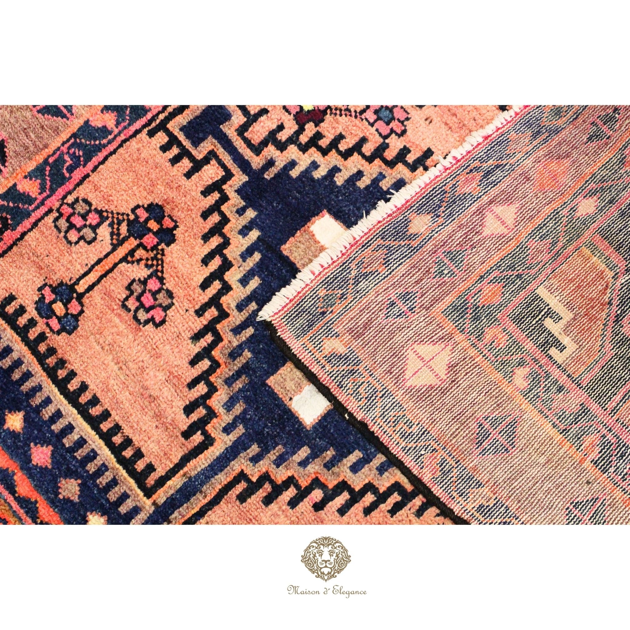 Alfombra Hamedan Lana Doble Centro Geométrico Persa 250 x 118 cm