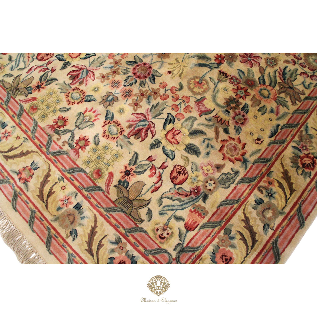 Alfombra Savonnerie Lana Diseño Floral Francés Hecha a Mano 264 x 170 cm