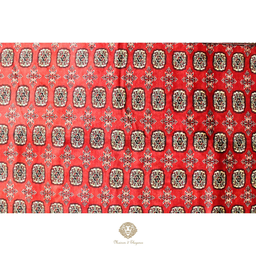 Alfombra Bukhara Lana Pata de Elefante Bordó Tradicional 258 x 199 cm