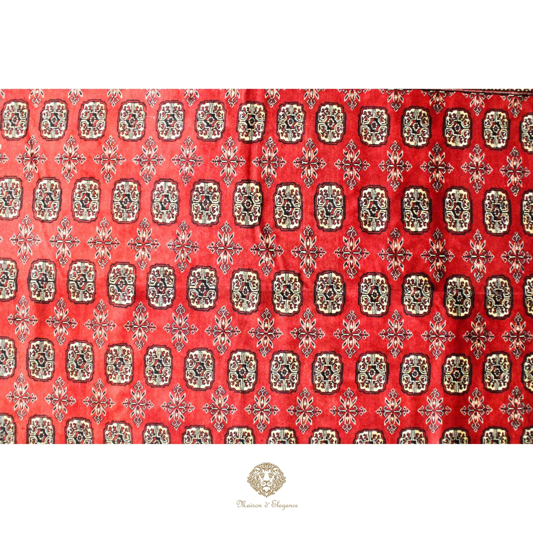 Alfombra Bukhara Lana Pata de Elefante Bordó Tradicional 258 x 199 cm