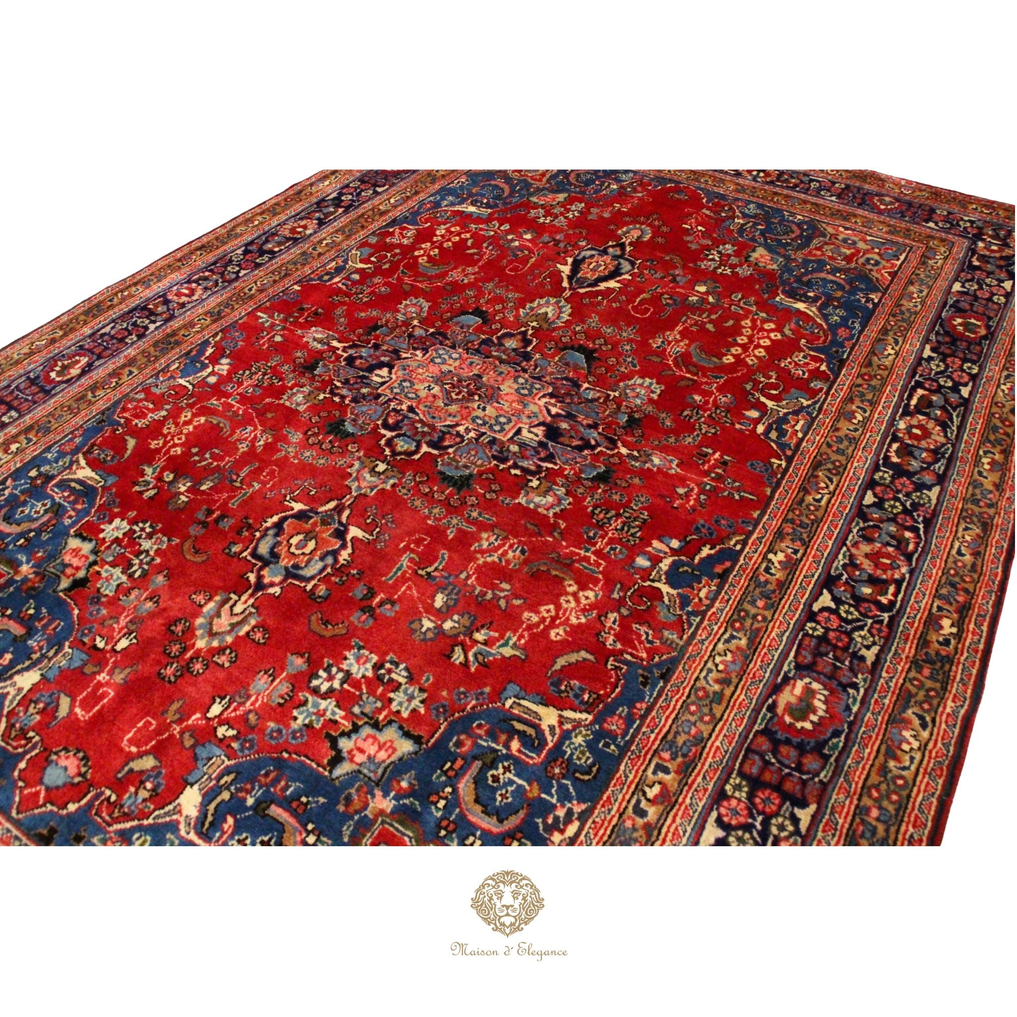 Alfombra Tradicional Lana Medallón Central Hecha a Mano 300 x 198 cm