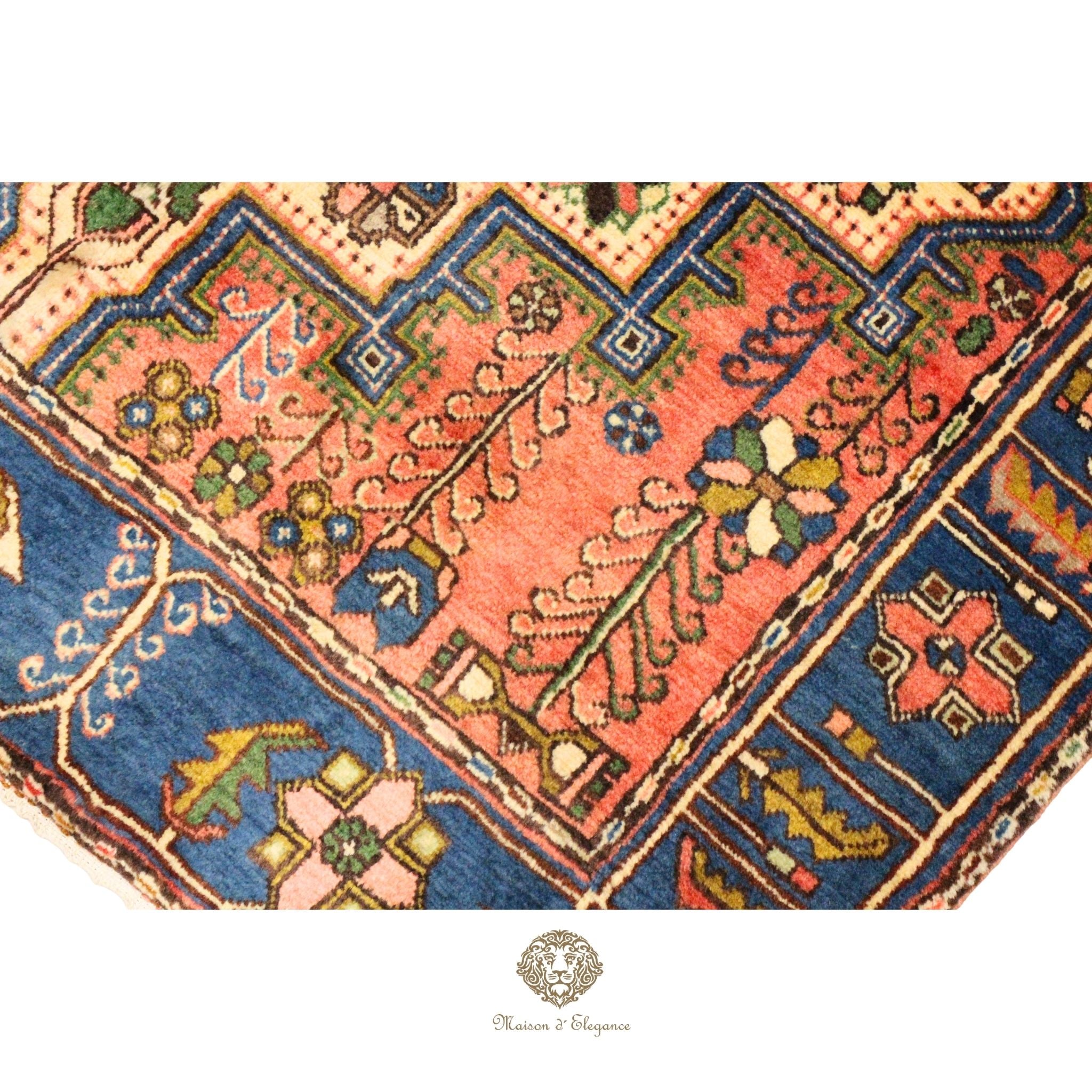 Alfombra Hamedan Lana Centro Geométrico Persa Tradicional 206 x 140 cm