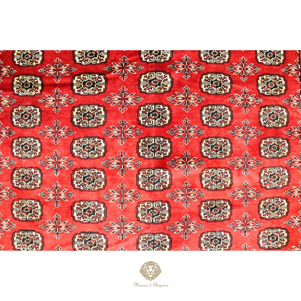 Alfombra Bukhara Lana Pata de Elefante Bordó Tradicional 258 x 199 cm