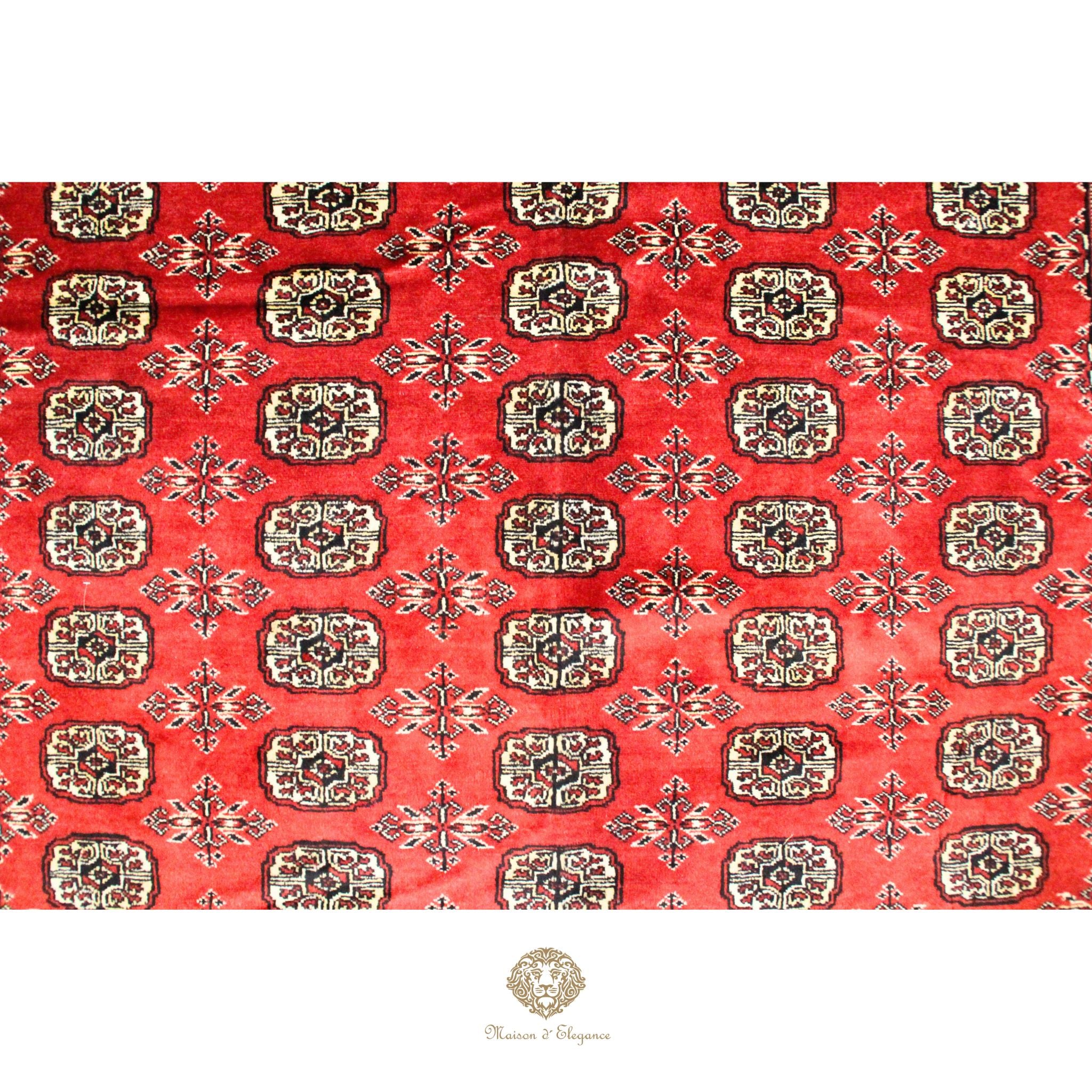 Alfombra Bukhara Lana Pata de Elefante Bordó Tradicional 258 x 199 cm