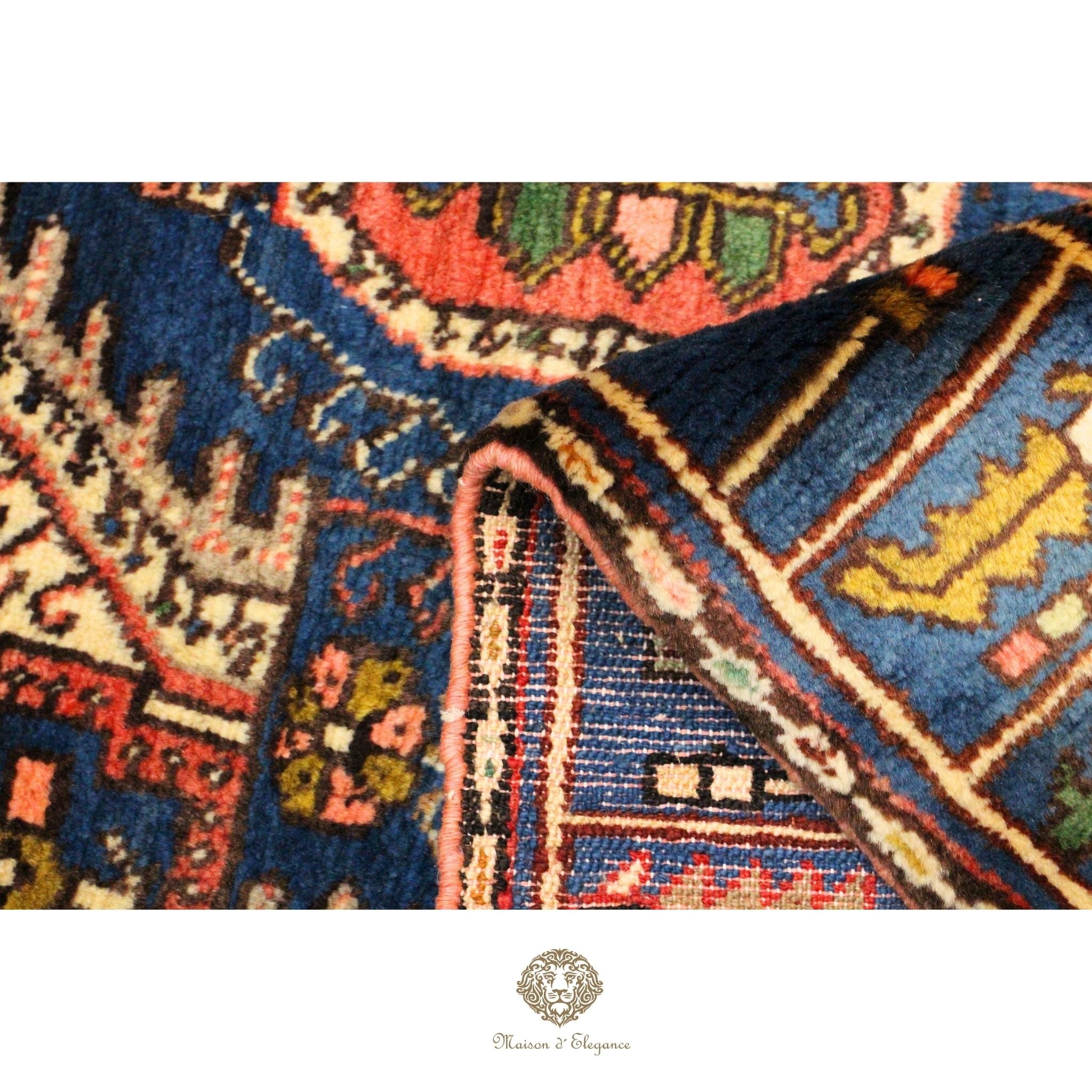 Alfombra Hamedan Lana Centro Geométrico Persa Tradicional 206 x 140 cm