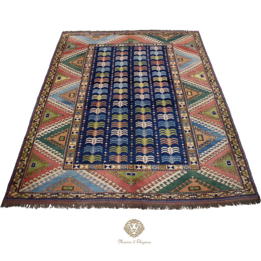 Alfombra Kazak Tribal Lana Fina - Diseño Geométrico 219 x 180 cm