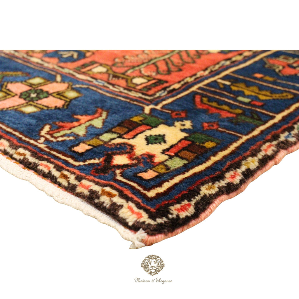 Alfombra Hamedan Lana Centro Geométrico Persa Tradicional 206 x 140 cm