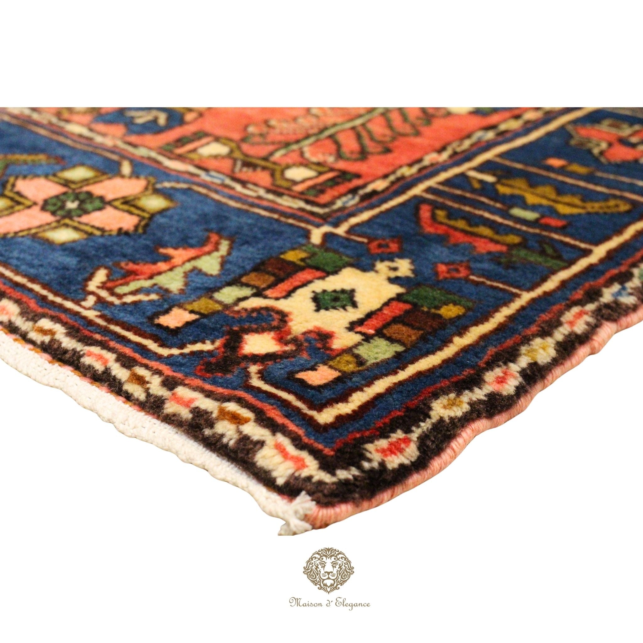 Alfombra Hamedan Lana Centro Geométrico Persa Tradicional 206 x 140 cm