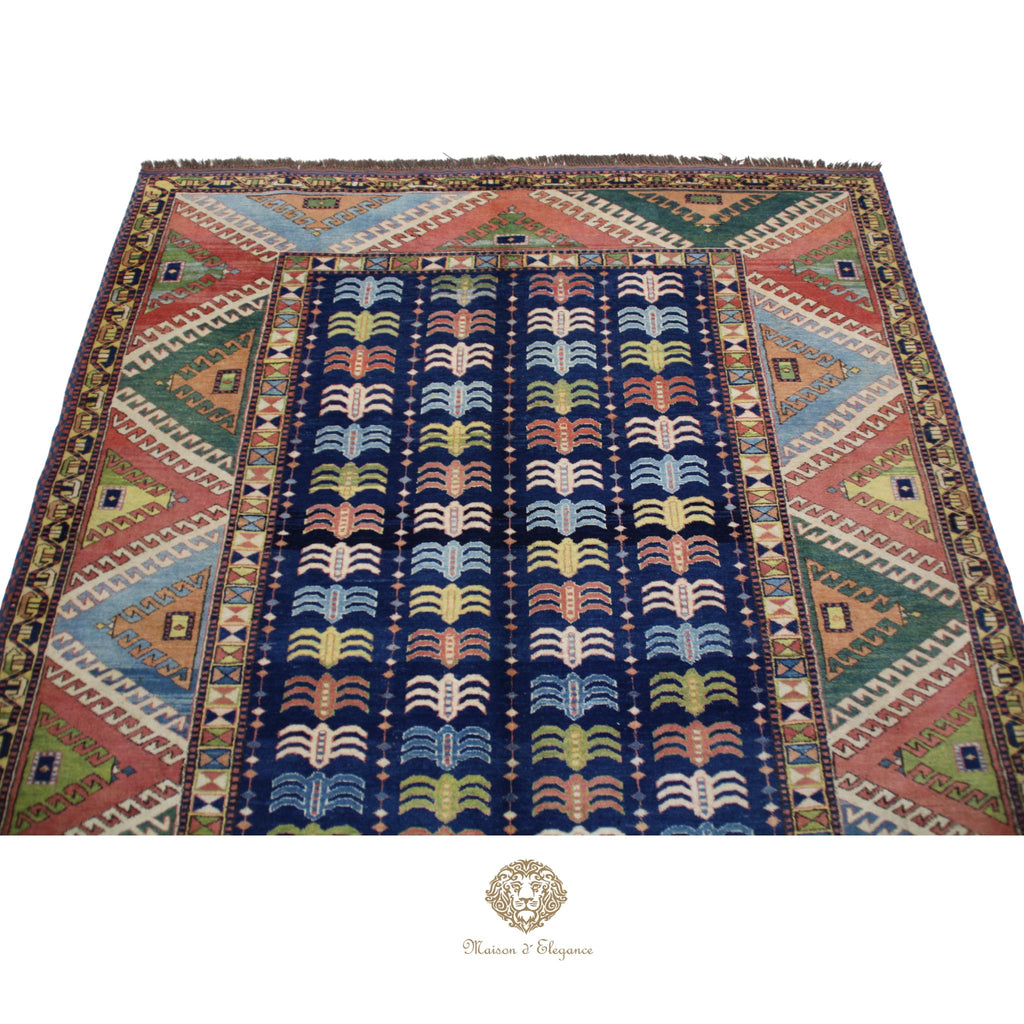 Alfombra Kazak Tribal Lana Fina - Diseño Geométrico 219 x 180 cm