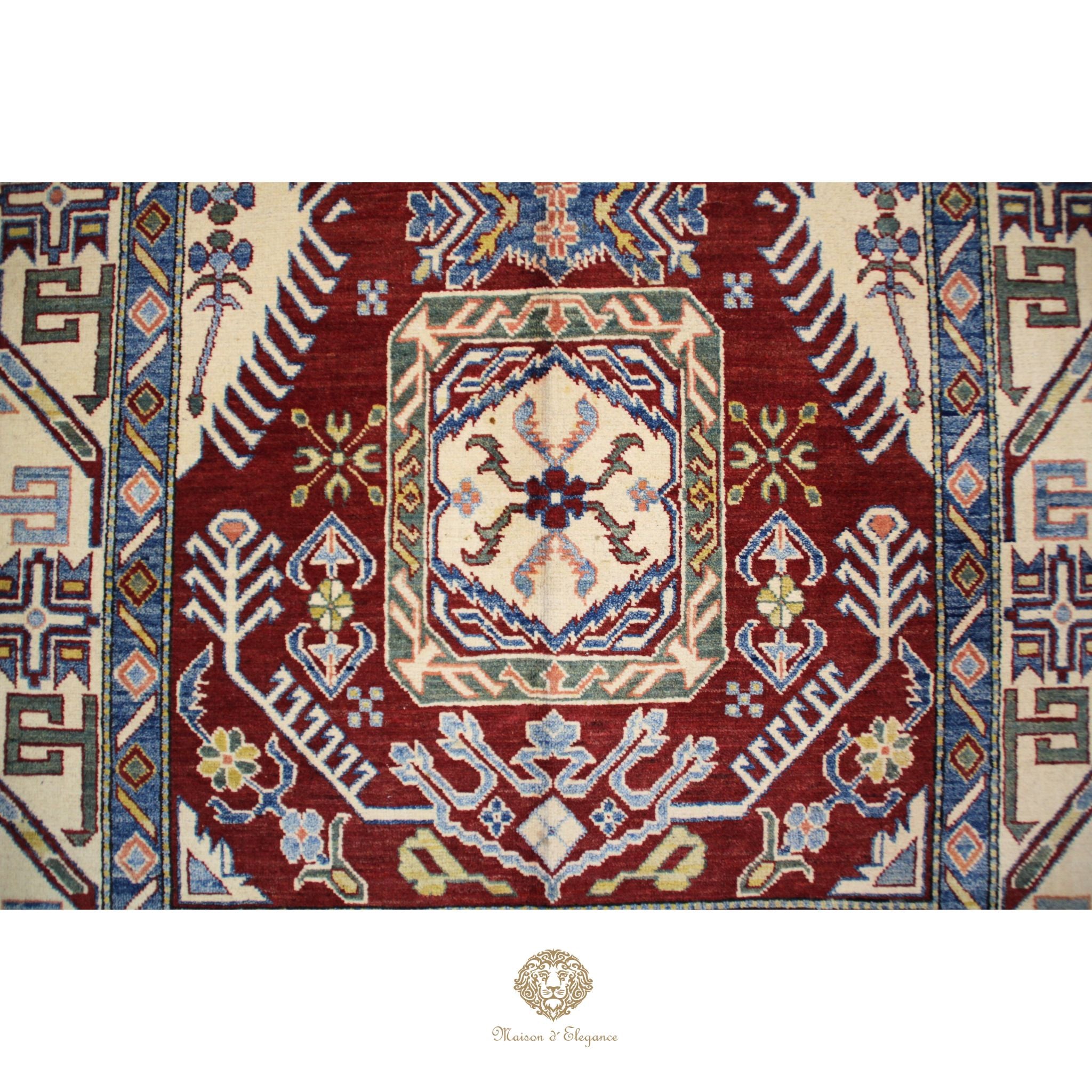 Alfombra Kazak de Lana Tradicional Caucásica 247 x 171